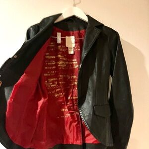 Diesel Black Leather Jacket is Size S